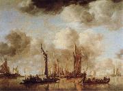 Jan van de Capelle Shipping Scene with a Dutch Yacht Firing a Salure Germany oil painting artist